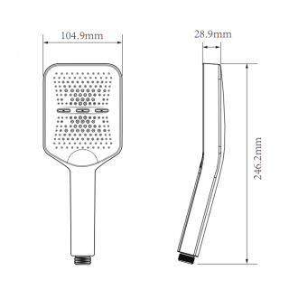 Ручная лейка для душа Milacio MCU MCU.006.MB чёрный матовый